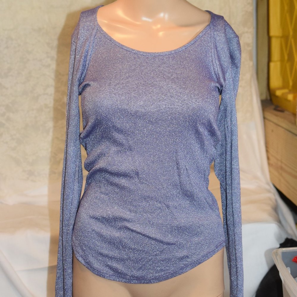 Michael Stars Purple Sparkly Long Sleeve Top